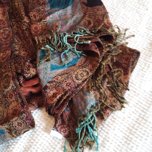 Multi Colored Paisley Pashmina - Picture 3 of 4